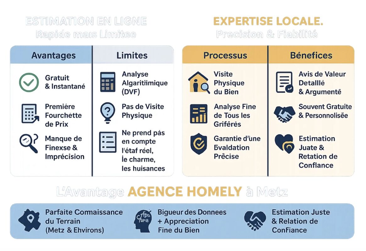 Comment obtenir une estimation fiable ? Le match : outils en ligne vs. expert local